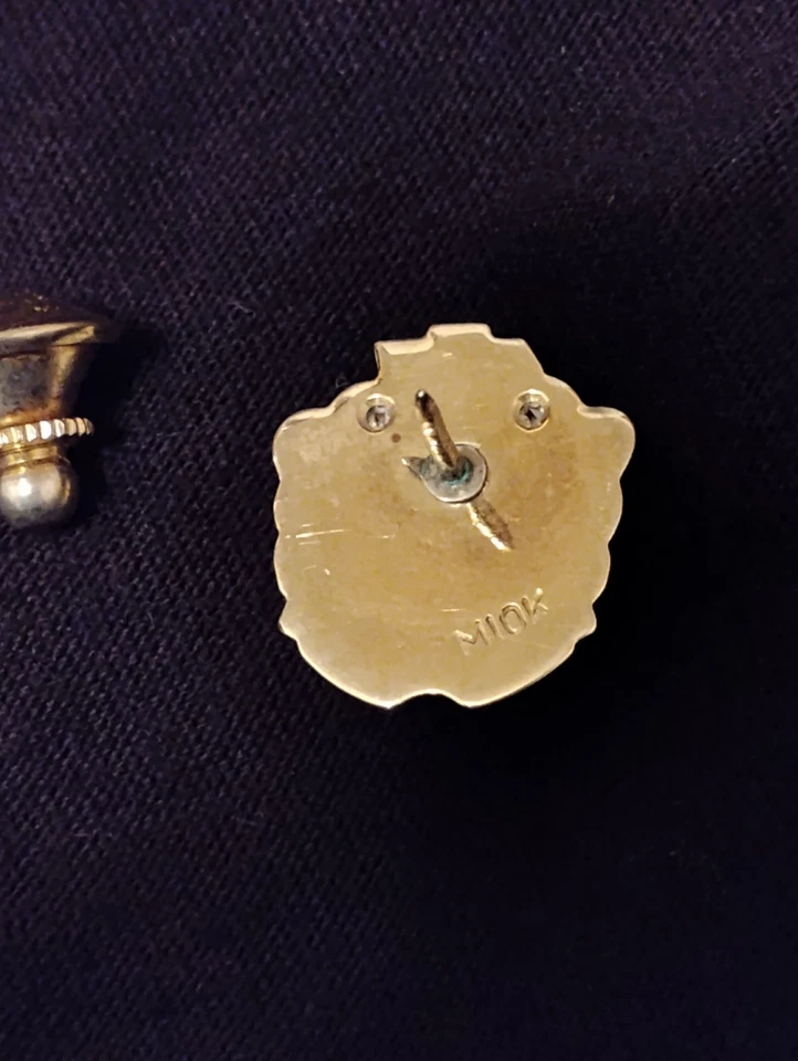 Chevrolet Service Management 1950 2 diamantes 10 k 3,0 gramos premio solapa pin antiguo Foto 2 de 3