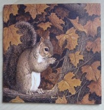 Deko HDF - Natur Bäume Garten Wald Tiere Eichhörnchen Herbst