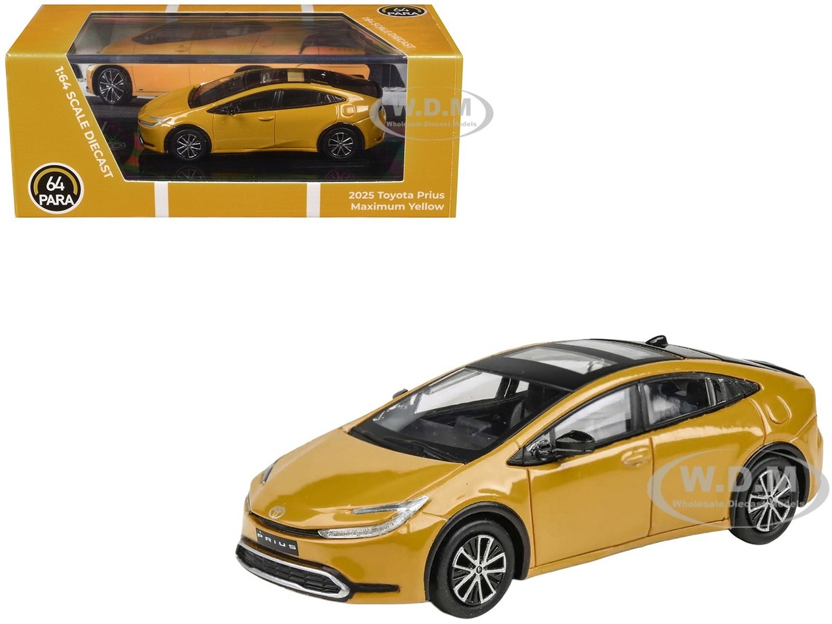 2023 TOYOTA PRIUS MAXIMUM YELLOW 1/64 DIECAST MODEL CAR BY PARAGON