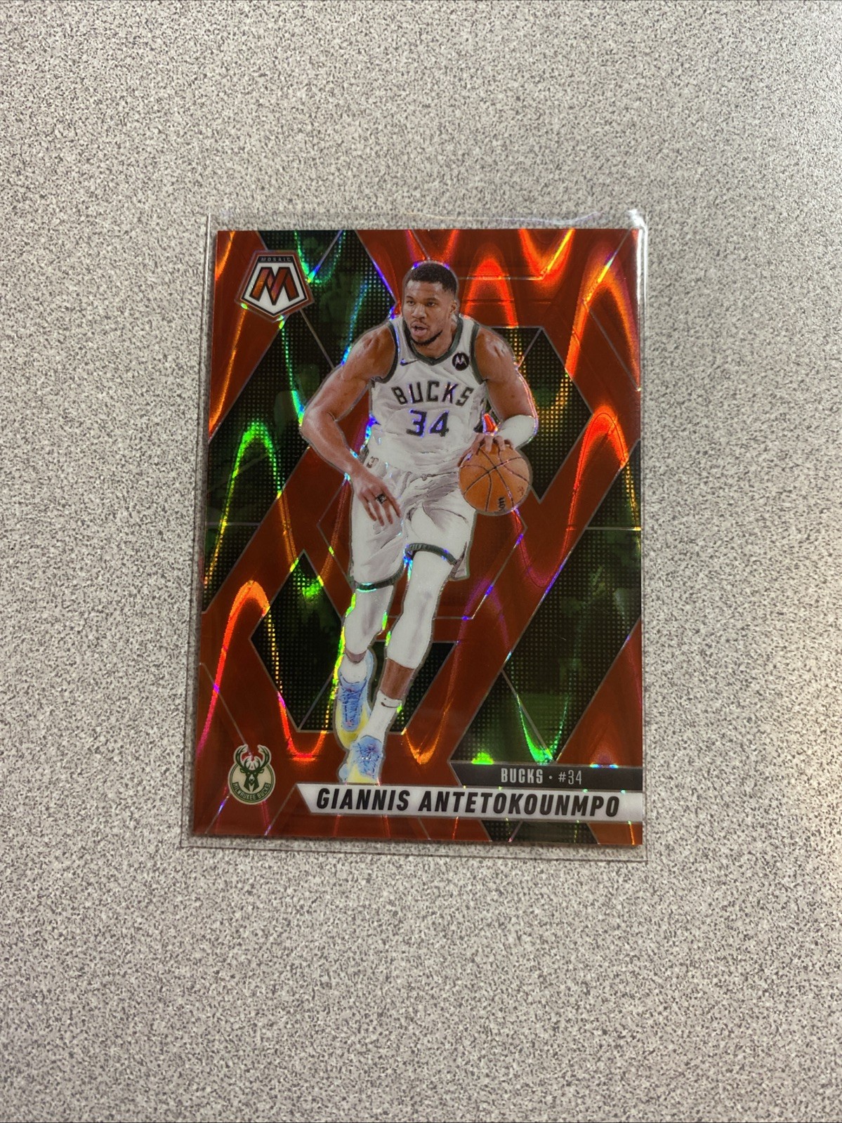 2024-25 Panini Mosaic - Giannis Antetokounmpo #13 Red Seismic Mosaic Prizm /299