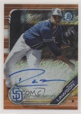 2019 Bowman Chrome Prospect Orange Shimmer Refractor 7/25 Reggie Lawson Auto 1p5