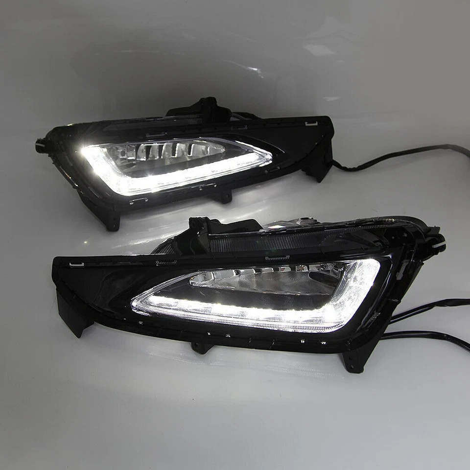 LED DRL Fog lights Daytime Running Lights Head Lamp Fit For Hyundai Tucson 15-17 - Image 3 of 4
