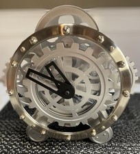 SteamPunk Moving Gear Clock Industrial Desk, Wall Table Clock Rotating Cogs NEW