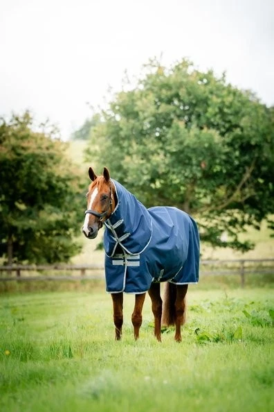 Horseware Amigo® Ripstop 900D Plus Turnout (100g Light) navy mit Halsteil - Bild 2 von 4