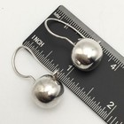 Vintage Sterling Silver 14mm Ball Hook Dangle Earrings Unmarked Tested 7.2g #64 — photo 4