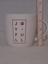 Starbucks Holiday White JOYFUL Coffee Mug 14 oz. Peace Sign