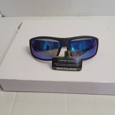 Foster Grant Men  s Polarized Sunglasses Blue Mirror Lens NWT