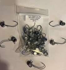 25 Handmade 1/4oz w/keeper walleye freestyle jig heads with a 2/0 BN sickle 