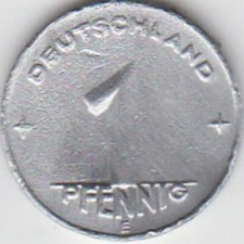 DDR 1 Pfennig 1950 E aus dem Umlauf