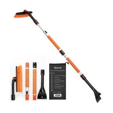 AstroAI 62.4" Ice Scraper and Extendable Snow Brush for Car Windshield with F...
