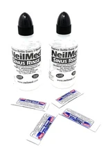 NeilMed Sinus Rinse 2  Bottles 8 oz + 4 Packet Exp: 11/2026 Natural Sinus Relief