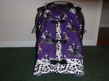  NIGHTMARE BEFORE CHRISTMAS Handmade Baby Car Seat Canopy cover w/front opening