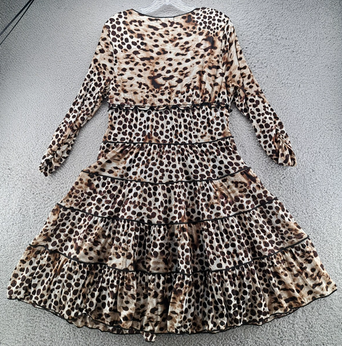 Style & Co abito svasato donna grande morbido leopardato stampa animalier Città del Capo nuovo con etichette - Foto 4 di 10