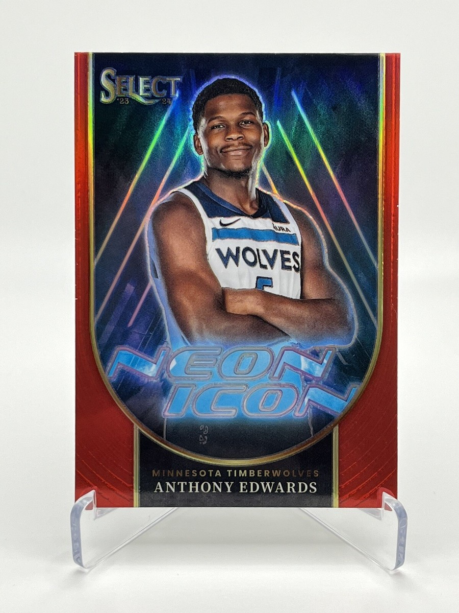 エンゼルス　ニック・エイデンハート　サインカード 2023-24 Panini Select NBA Anthony Edwards Neon Icon Red Prizm #5