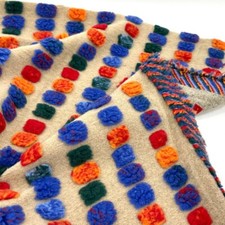 3D Oval Jelly Bean Faux Wool Fabric Cloth Thick Material for DIY Sew 160cm Width