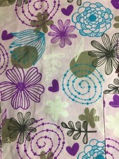 Scrub Top SIZE X-SMALL FLORAL NWT Nurse Work Medical VET UNIFORM DENTAL XS