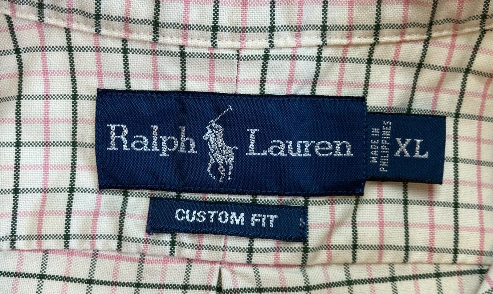 Ralph Lauren Polo Button Down Plaid XL Dress Shirt Rugby Horse Hole See Photos thumbnail 6