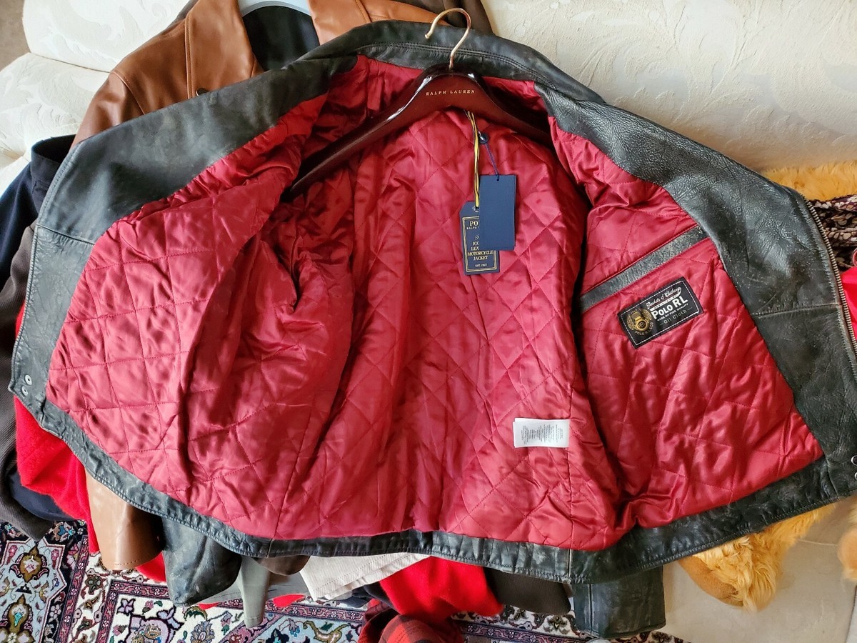 Men Polo Ralph Lauren Moto Leather Jacket XL New With Tags Men Polo Ralph Lauren Moto Leather Jacket XL New With Tags