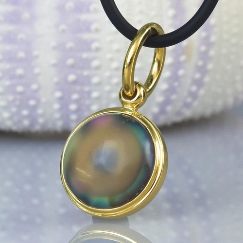 Malocchio Ciondolo Calcedonio Aliotide 18K Oro Vermiglio Argento Sterling 4.59g - Foto 6 di 10