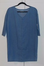 WOMEN'S OLD NAVY MEDIUM WASH CHAMBRAY 3/4 SLEEVE SHIFT DRESS - SIZE XSMALL 