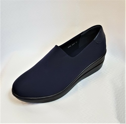 Flexus by Spring Step Noral Azul Marino Sin Cordones Elástico Lycra Wedgie Eur 38 EE. UU. 8 - Imagen 3 de 3