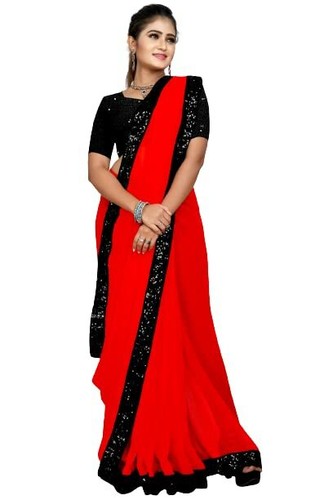 plain saree combination blouse