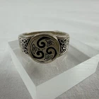 Celtic knot triskele Swirl ring By PSGL .925 sterling silver size 8.5 vintage
