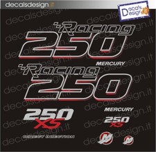 Adesivi motore marino fuoribordo mercury 250 Pro XS racing optimax stickers