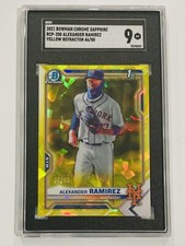2021 Bowman Chrome Sapphire #208 Alexander Ramirez SGC 9 Yellow Refractor /50