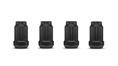 White Knight 3806BK-4 Black Chrome M12x1.25 Spline Lug Nut with Key, 4 Pack