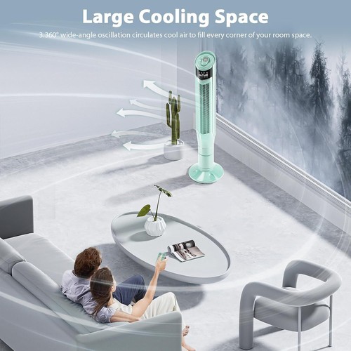 47-Inch Tower Fan 360°Oscillating Fan 24H Timer Remote 8 Wind Speed 3 Wind Modes - Picture 3 of 7