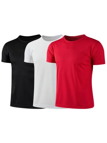 3Pcs Kids Boys Quick Dry Sport Tops Short Sleeve T-shirt for Fitness Running - Picture 10 of 33