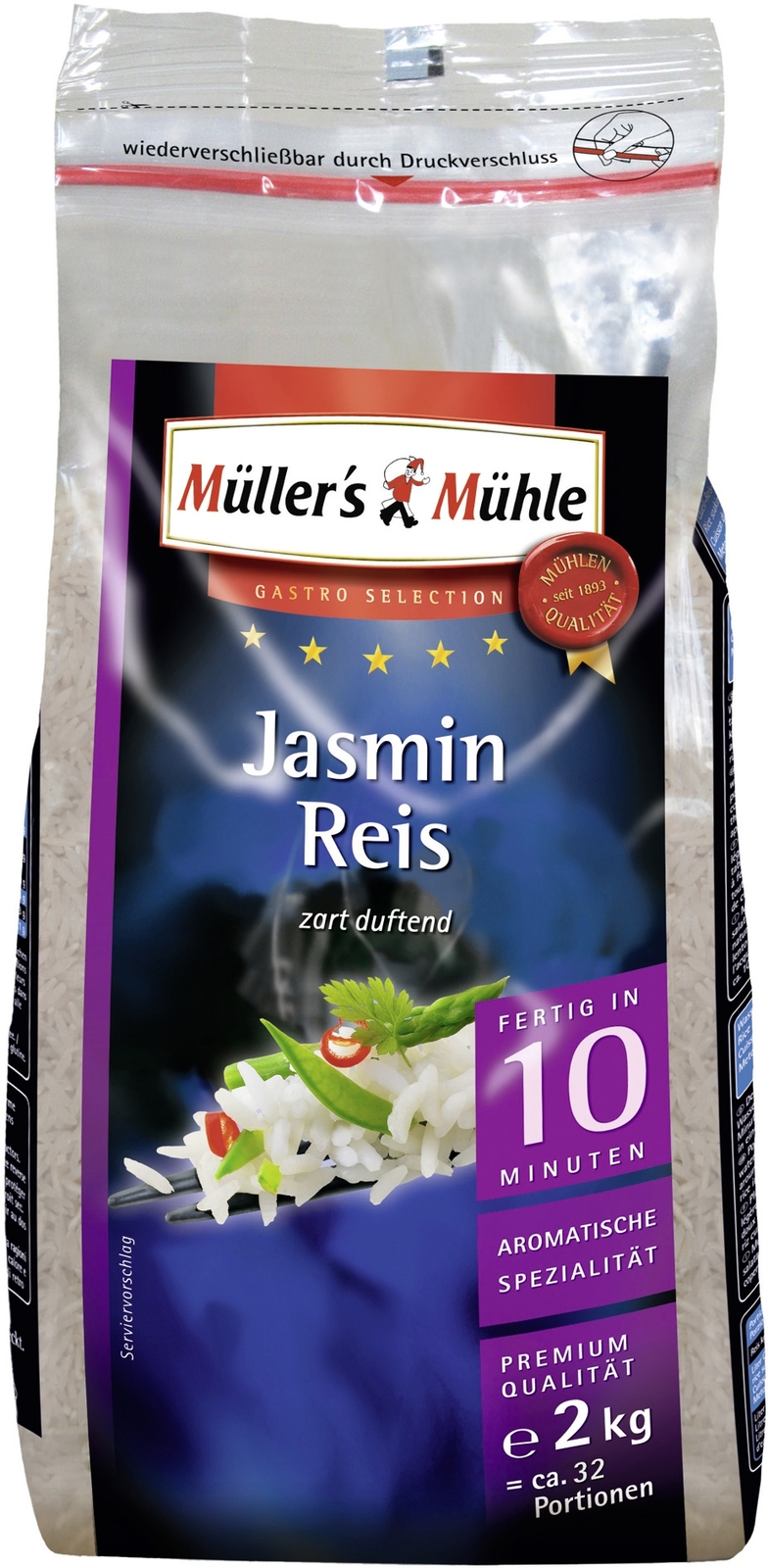 Müllers Mühle Arroz Jazmín Wildreis Aroma Suave Gastro Selection 2000 g