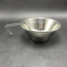 Stainless Camping Hiker Sierra Style Cup Bowl Metal Wire Handle Larger Korea