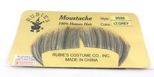 Rubies Light Grey 100 Human Hair Mustache Style Disguise 2028 975-P