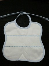 BAVIGLIA BAVETTA BAVAGLINO BAVAGLIOLO NEONATO DA RICAMARE A PUNTO CROCE AZZURRO