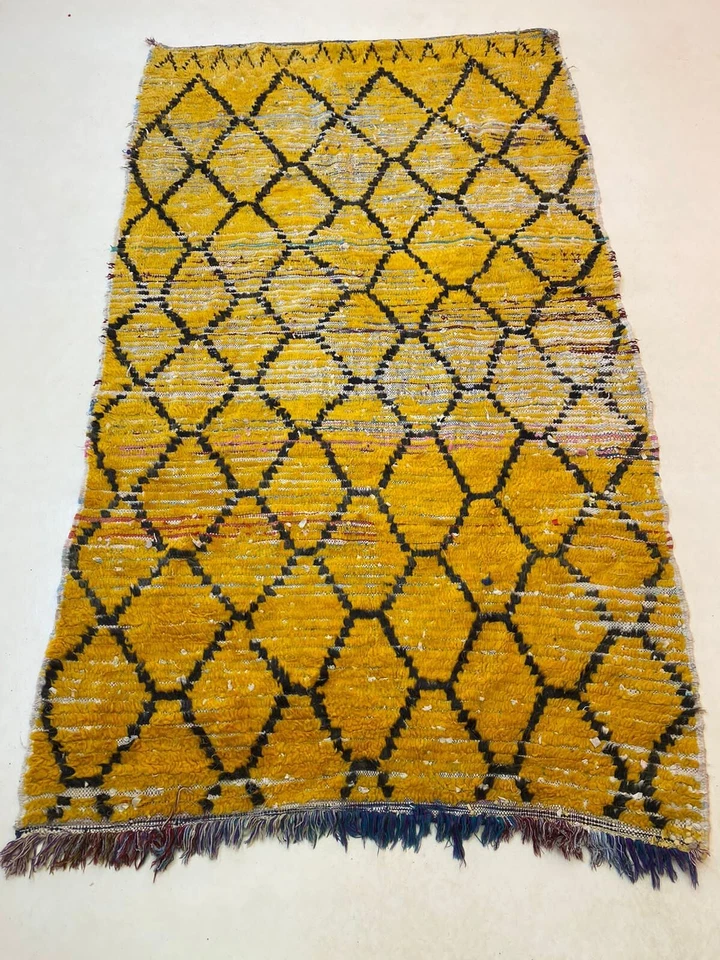 Alfombra de corredor marroquí, alfombra moderna de mediados de siglo, alfombra de fibra natural, alfombra naranja 4,7 x 8 pies Foto 2 de 4