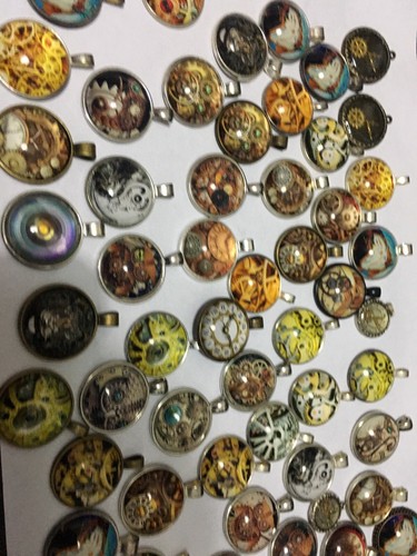 Steampunk gothic Watch gears mechanical 3D Dome Necklace Pendant wholesale Lot - Picture 5 of 7