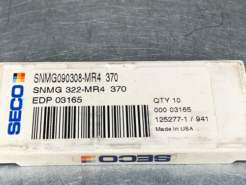 Seco SNMG 322-MR4 370 Carbide Insert SNMG090308-MR4 (Pack of 10) - Foto 2 di 2