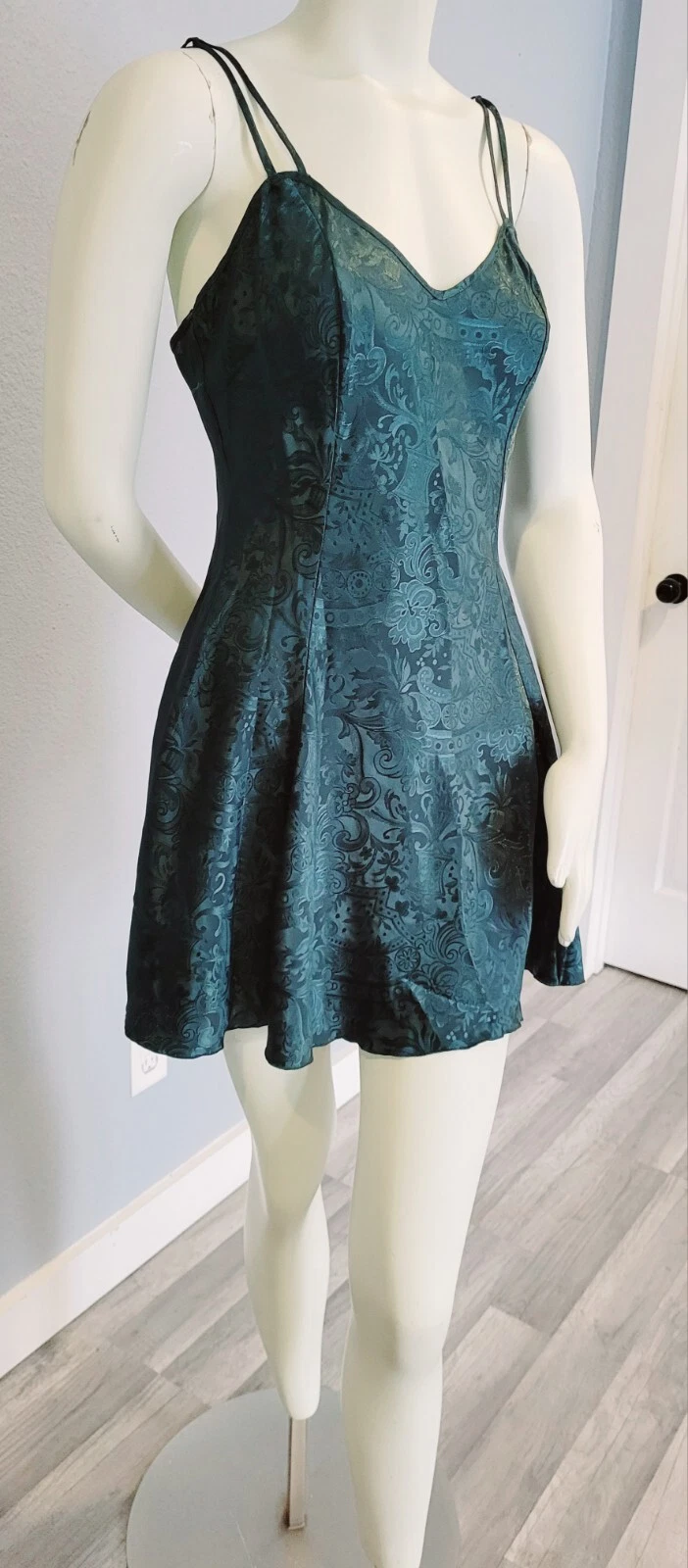 UNDERCOVER RARO ABITO CORTO SLIP VERDE BABYDOLL VICTORIA'S SECRET ETICHETTA ORO VINTAGE ANNI 90