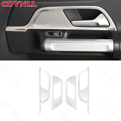 For Benz GLB W247 2020-2022 Silver Steel Inner Door Handle Decor Frame Cover 4*