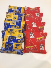 8 Cornhole Bag Set Corn Hole St. Saint Louis Blues and Cardinals YW