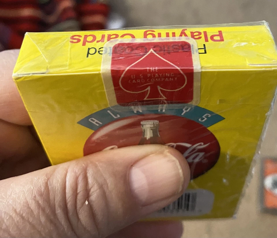 NEW CoCa-Cola Yellow Playing Cards with Red Button 1994 Coke NEW SEALED - Image 2 of 2