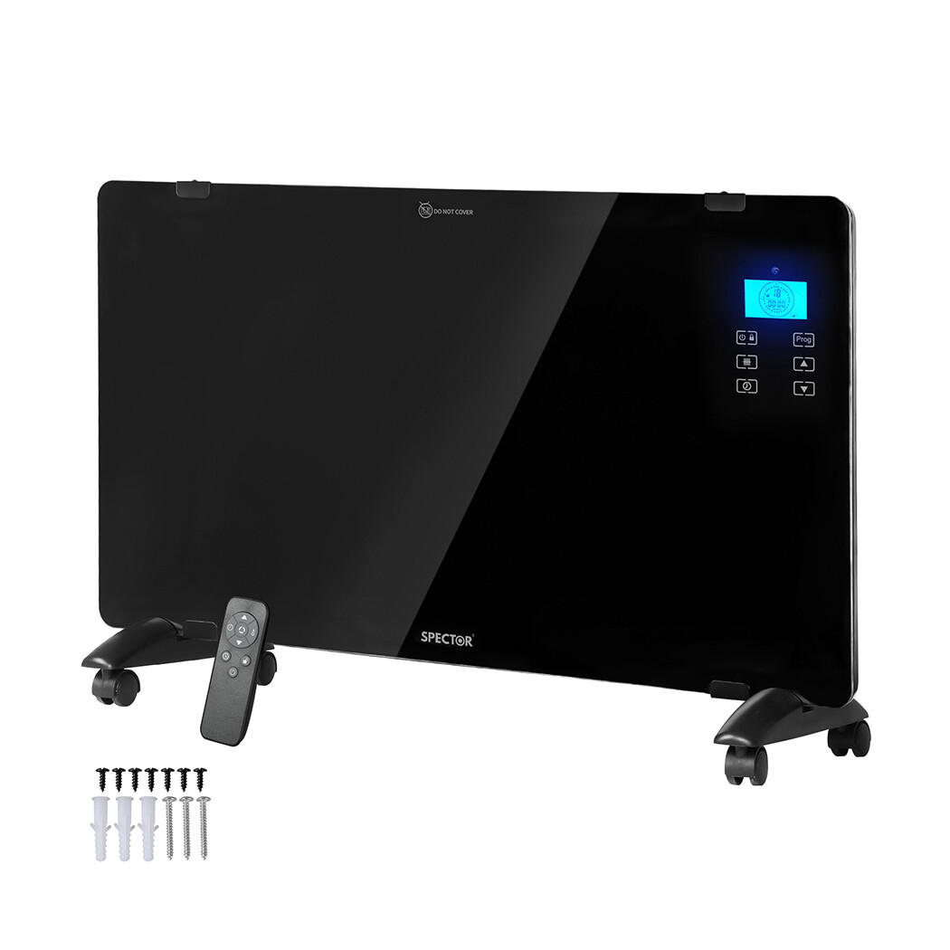 Electric Space Heaters Smart Glass Panel Heater Portable Wall 2000W Spector  | eBay
