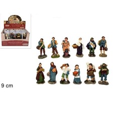 SET 12 PEZZI PASTORI STATUINE PRESEPE ASSORTITI PRESEPIO DI NATALE ALTEZZA 9 CM