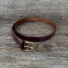 Vintage Coach Belt Men's 44 Brown Cowhide Polished Leather Solid Brass Buckle