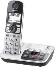 Panasonic Festnetz-Telefon KX-TGE520GS, schnurlos mit AB, Hörgeräte geeignet