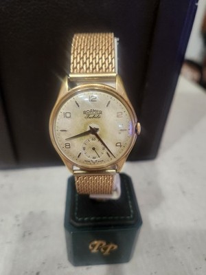VINTAGE RARE WW2 ERA SWISS OVERSIZE 37mm HERREN MECHANISCHE UHR ''ROAMER'' JUBILE
