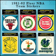 1981-82 Fleer NBA Basketball Team Stickers / Pick Your Cards / Buy2+ Save10%