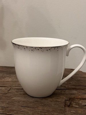 EUC Lemons Fine Bone China Silver Mist Cup